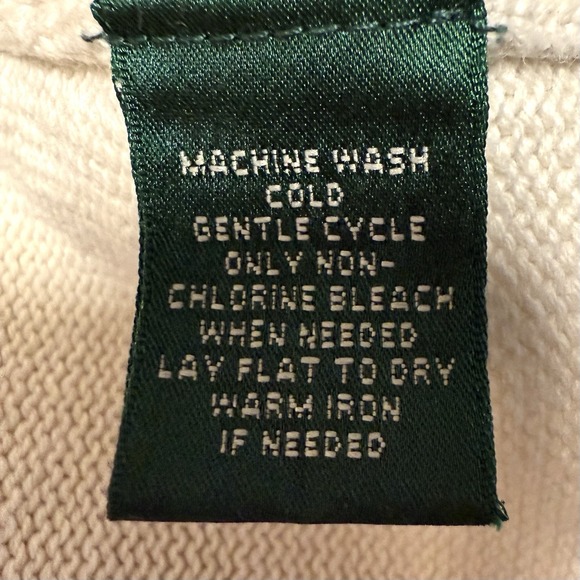 Lauren Ralph Lauren Women's Cardigan Ivory Ribbed Trim Patch Pockets Collared - Picture 9 of 9